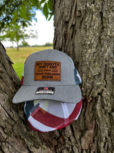 Load image into Gallery viewer, Husband Daddy Protector Hero Flag Trucker Hats
